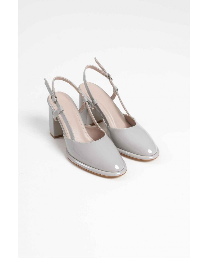 Gri Rugan Kadın Topuklu Ayakkabı TR18MS18D