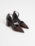 Acı Kahve Rugan Kadın Topuklu Ayakkabı TR08MS11C