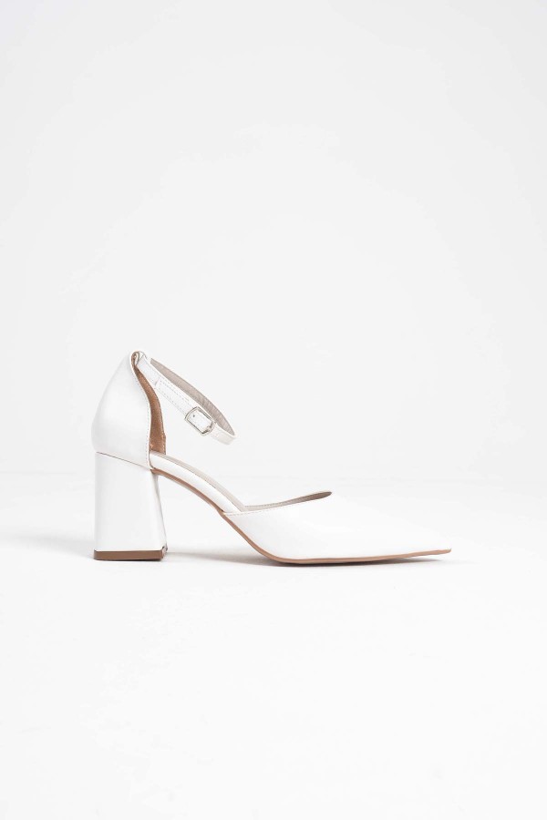 Beyaz Cilt Kadın Topuklu Ayakkabı TR08MS11E