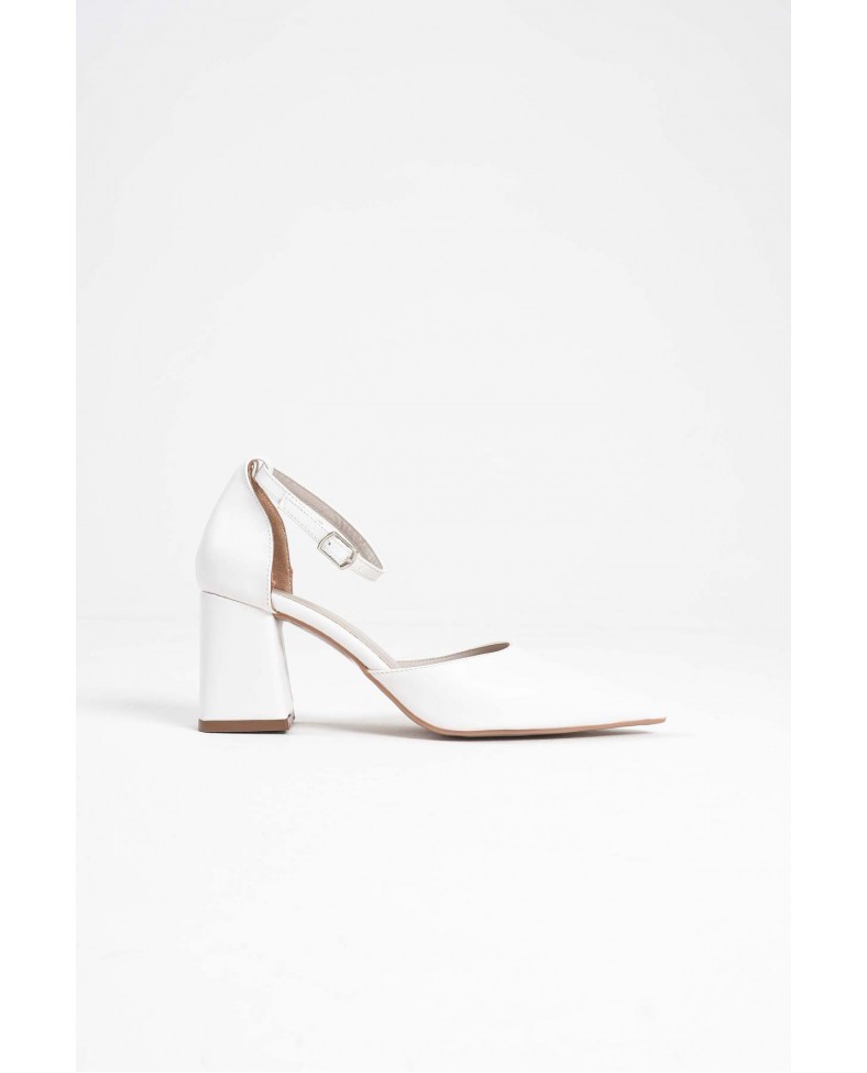Beyaz Cilt Kadın Topuklu Ayakkabı TR08MS11E