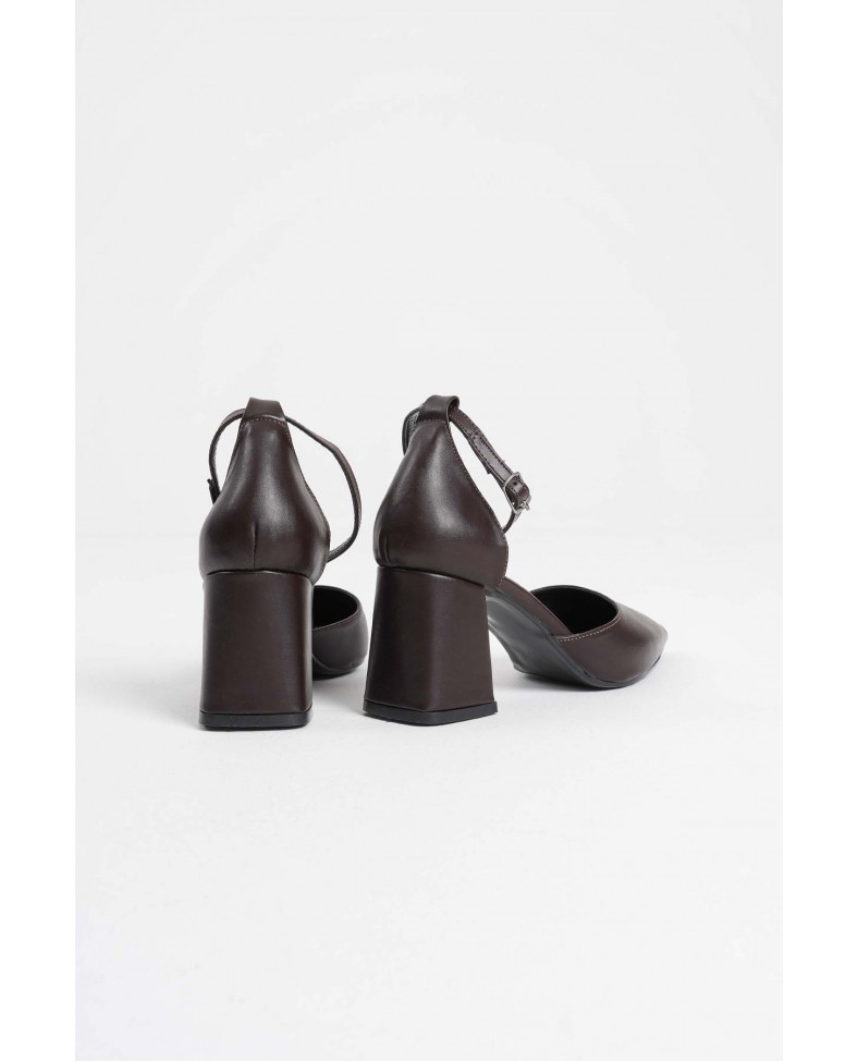 Acı Kahve Cilt Kadın Topuklu Ayakkabı TR08MS11F