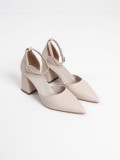 Bej Cilt Kadın Topuklu Ayakkabı TR08MS11G