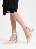 Bej Cilt Kadın Topuklu Ayakkabı TR08MS11G