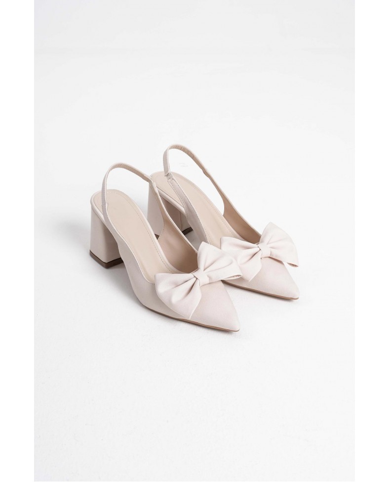 Bej Kadın Topuklu Ayakkabı TR08MS15B