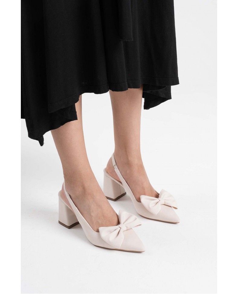 Bej Kadın Topuklu Ayakkabı TR08MS15B