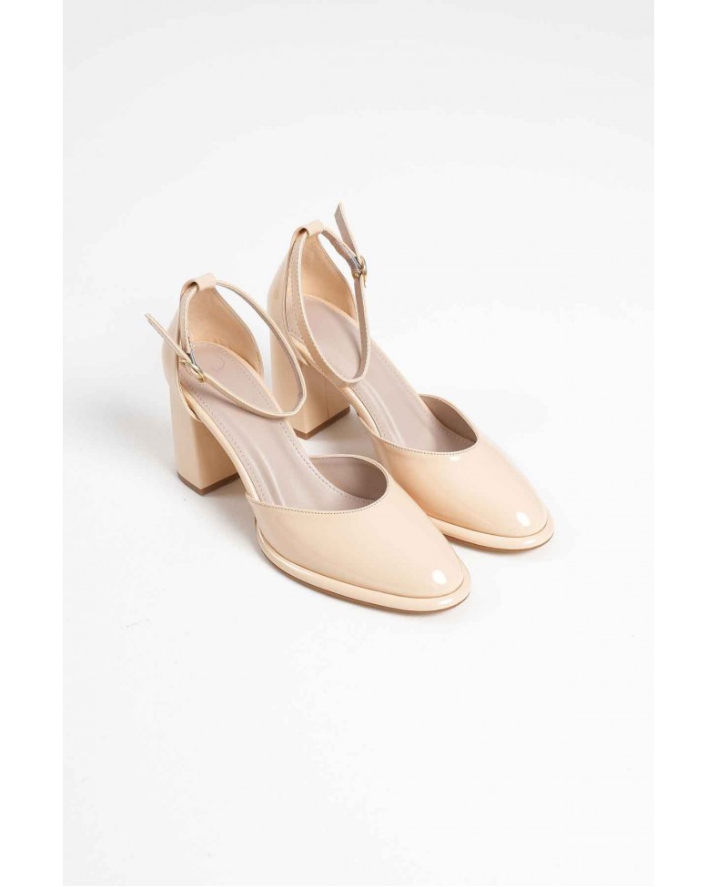 Açık Sarı Rugan Kadın Topuklu Ayakkabı TR18MS04B