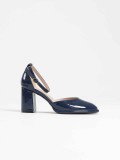 Lacivert Rugan Kadın Topuklu Ayakkabı TR18MS04C