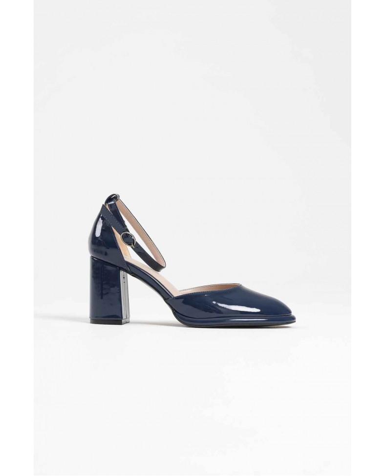 Lacivert Rugan Kadın Topuklu Ayakkabı TR18MS04C