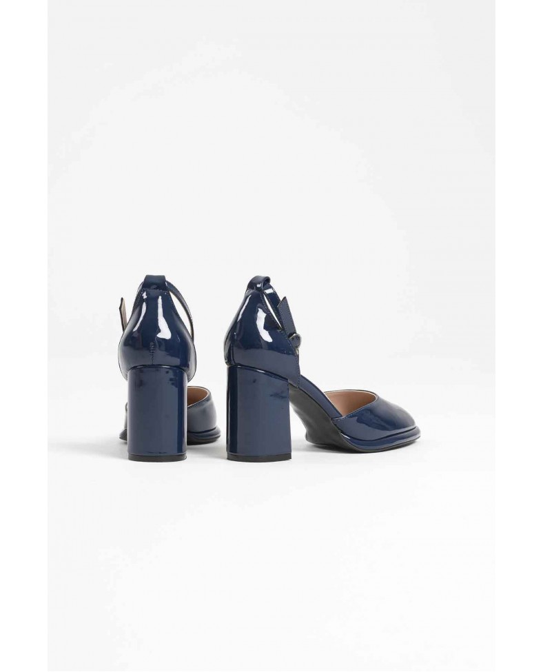 Lacivert Rugan Kadın Topuklu Ayakkabı TR18MS04C