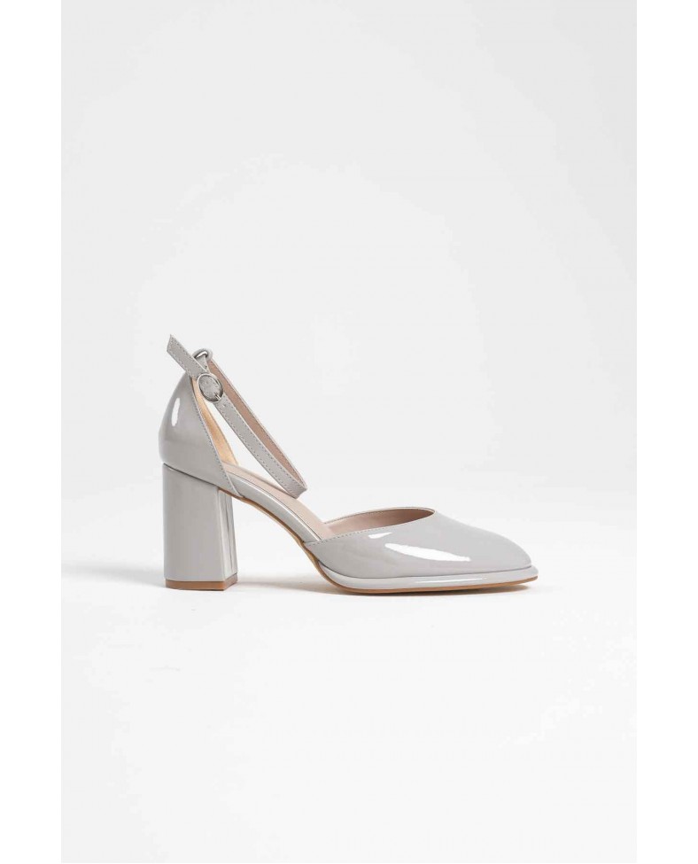 Gri Rugan Kadın Topuklu Ayakkabı TR18MS04D