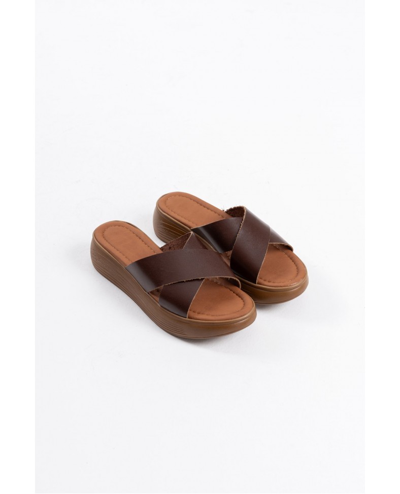 Acı Kahve Hakiki Deri Terlik TR31MY53F