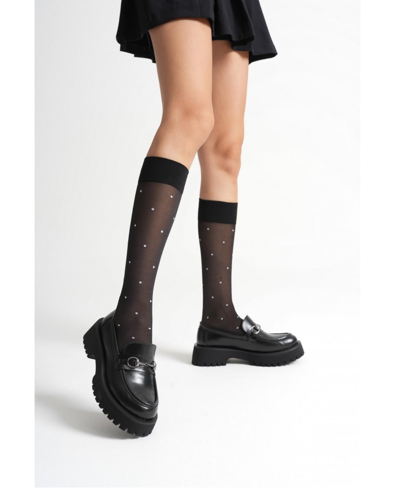 Toka Detaylı Siyah Günlük Loafer Ayakkabı TR10MS04A