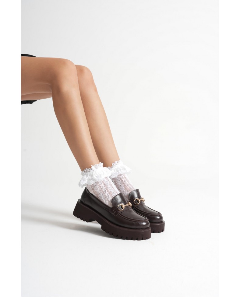 Toka Detaylı Acı Kahve Günlük Loafer Ayakkabı TR10MS04B