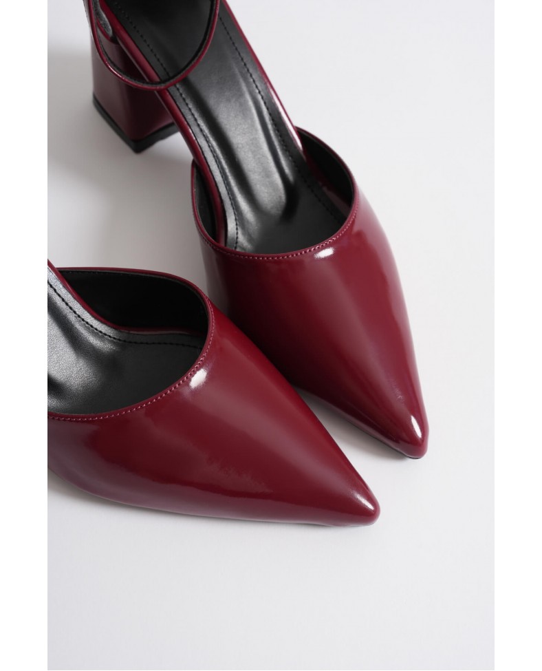 Bordo Rugan Kadın Topuklu Ayakkabı TR08MS11H