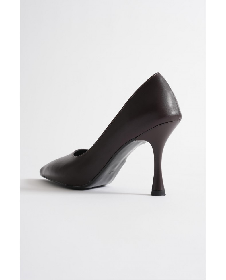 Kadın Acı Kahve Cilt Topuklu Ayakkabı TR08MS45Y