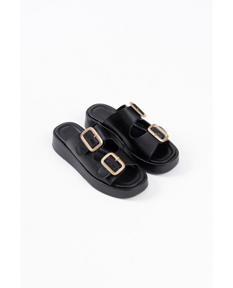 Siyah Cilt Tokalı Terlik TR17MY01A