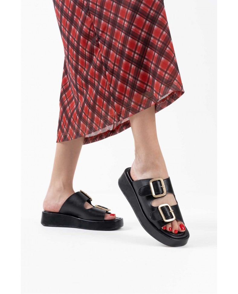 Siyah Cilt Tokalı Terlik TR17MY01A