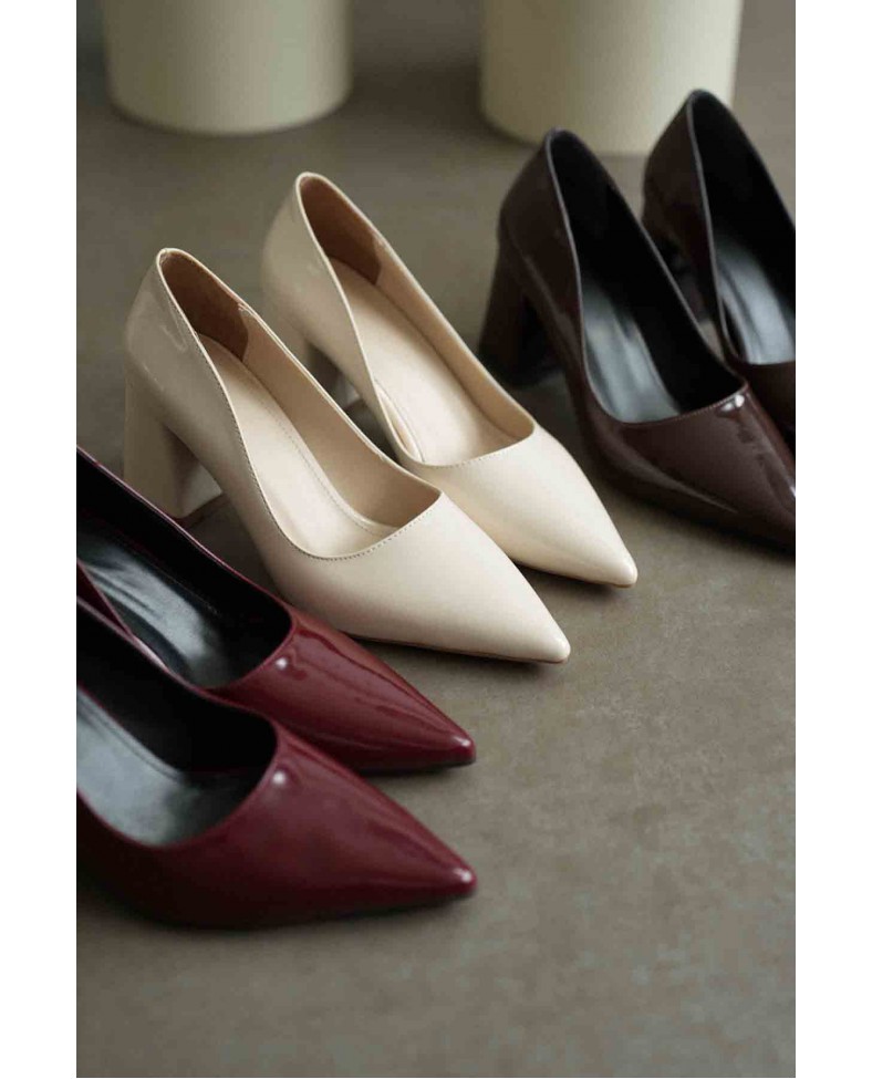 Bordo Rugan Kadın Topuklu Ayakkabı TR08MS16G