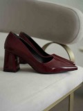 Bordo Rugan Kadın Topuklu Ayakkabı TR08MS16G