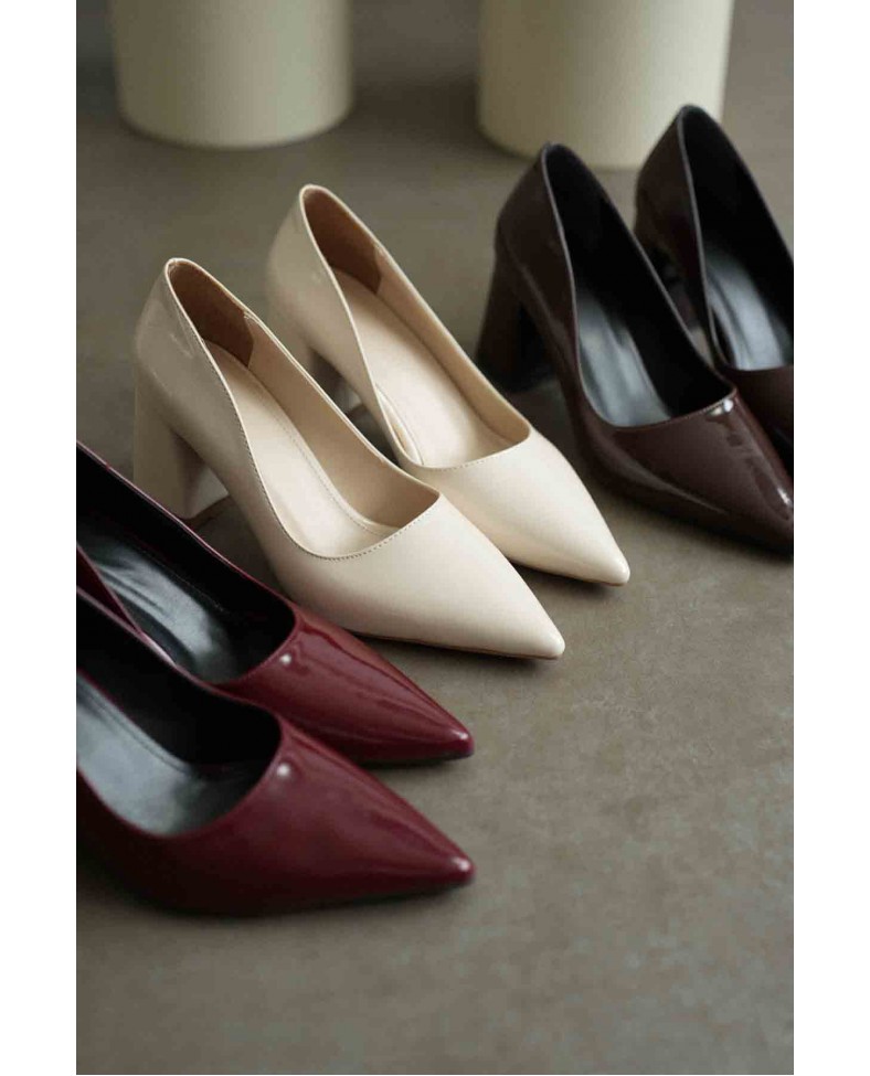 Acı Kahve Rugan Kadın Topuklu Ayakkabı TR08MS16F