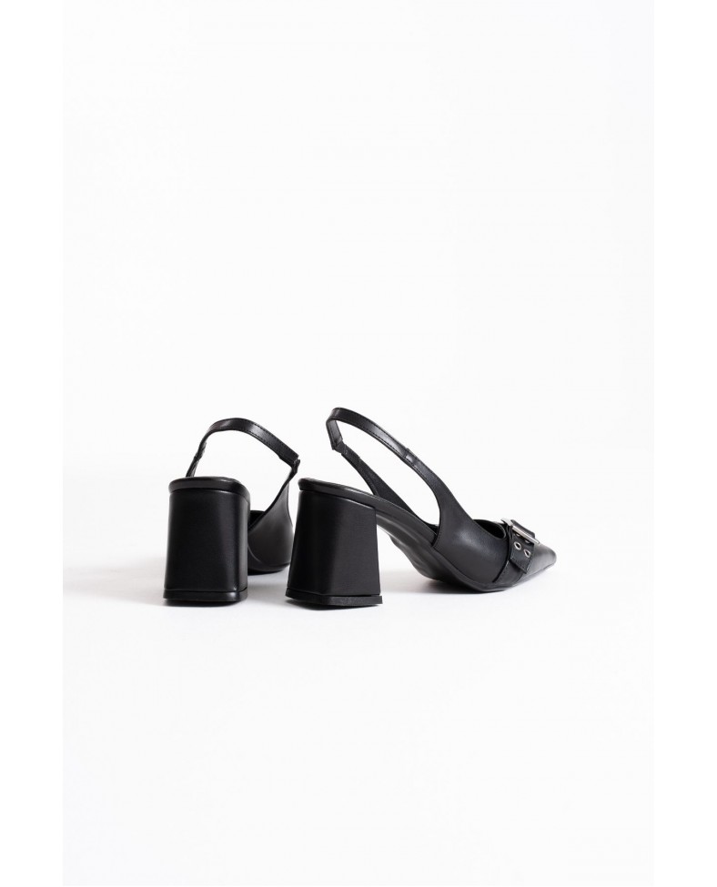 Siyah Cilt Kadın Topuklu Ayakkabı TR08MS07D