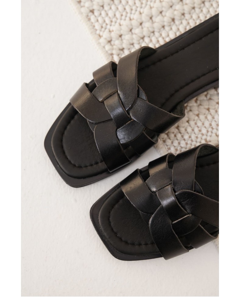 Siyah Hakiki Deri Terlik TR31MY66A