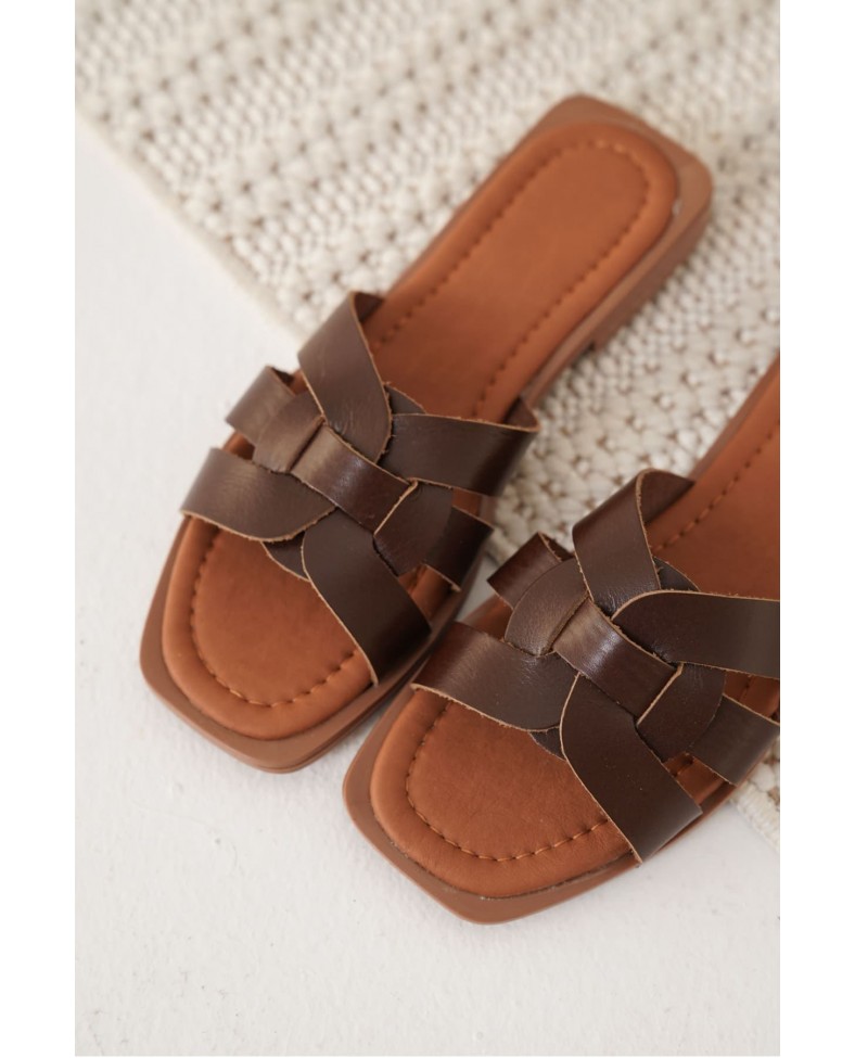 Acı Kahve Hakiki Deri Terlik TR31MY66E