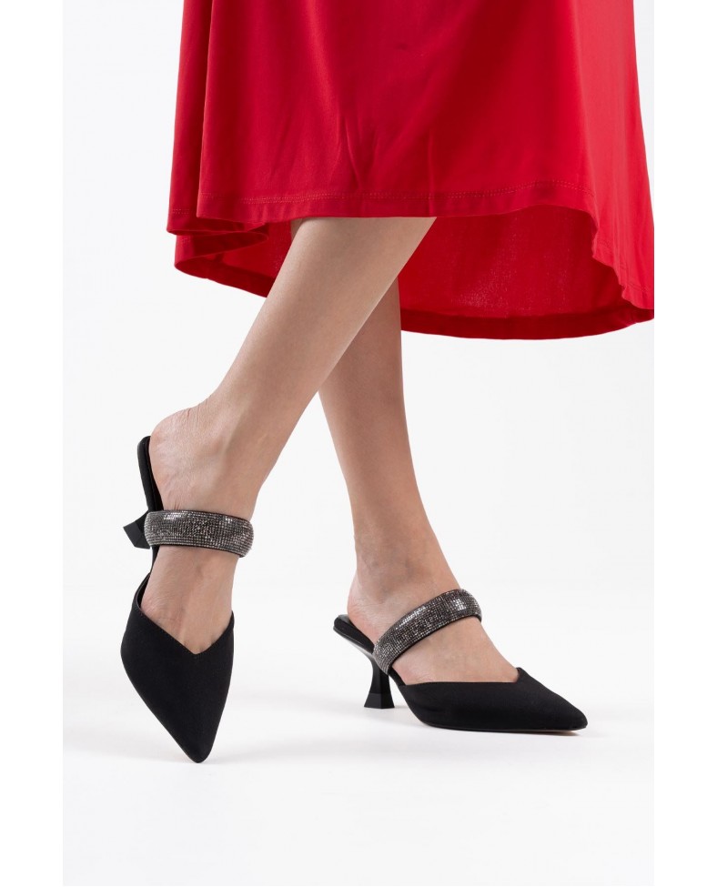 Topuklu Siyah Kadın Terlik TR08MS13A