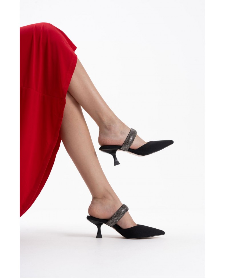 Topuklu Siyah Kadın Terlik TR08MS13A