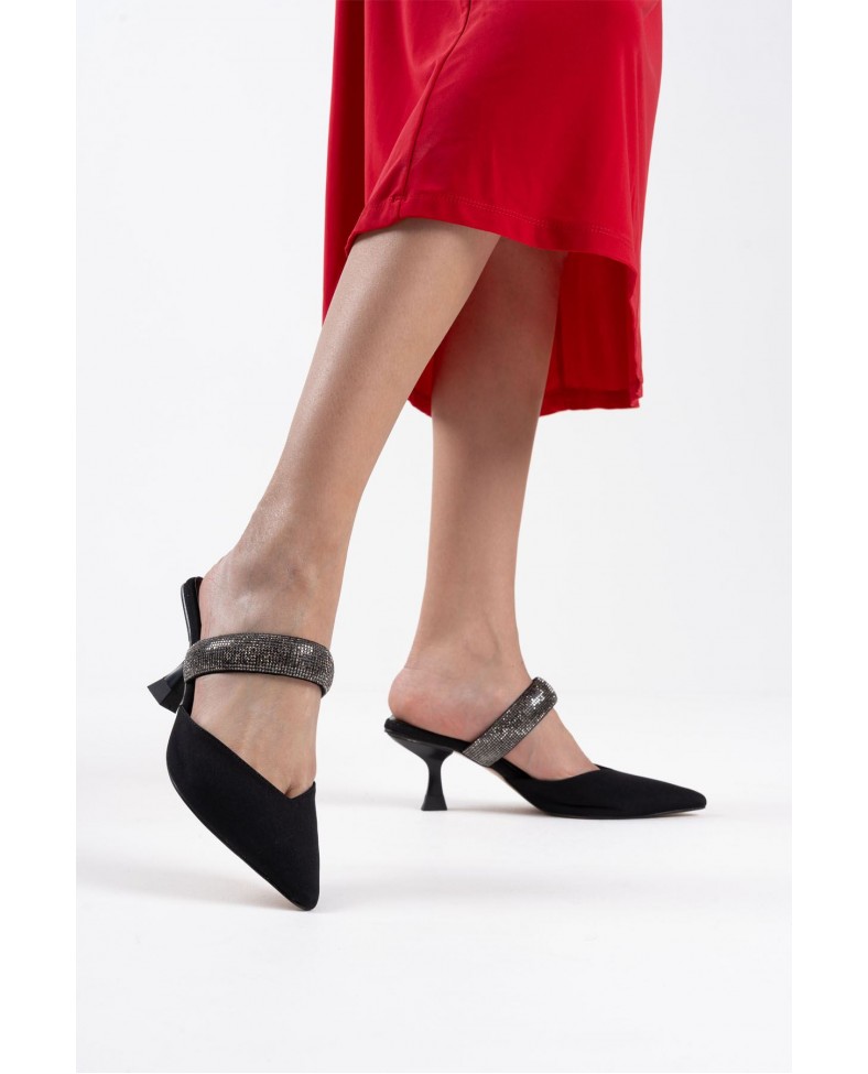 Topuklu Siyah Kadın Terlik TR08MS13A