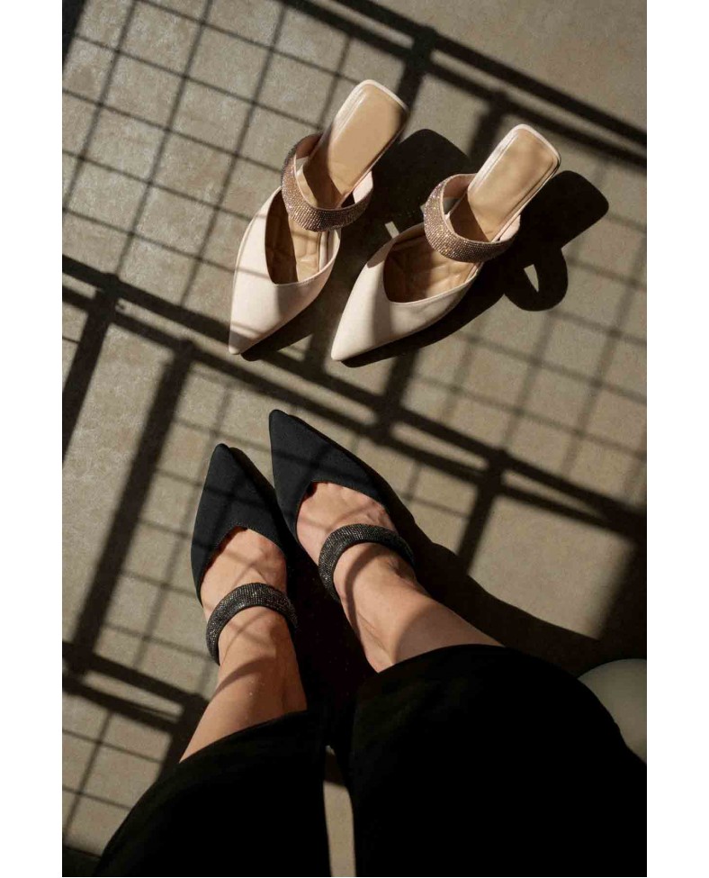 Topuklu Siyah Kadın Terlik TR08MS13A