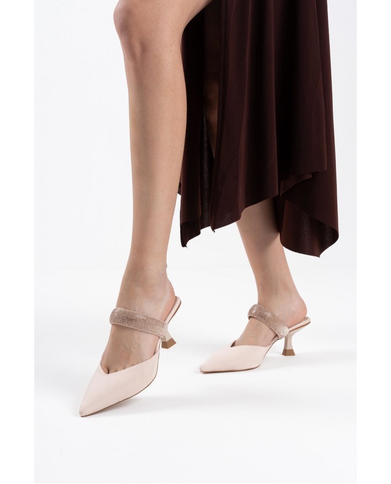 Topuklu Bej Kadın Terlik TR08MS13B