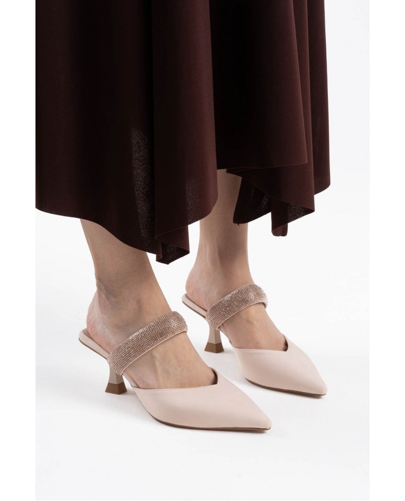 Topuklu Bej Kadın Terlik TR08MS13B