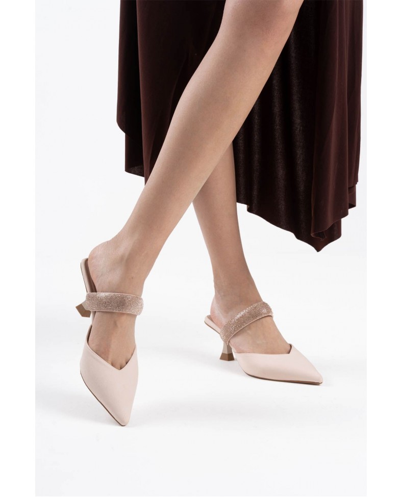 Topuklu Bej Kadın Terlik TR08MS13B
