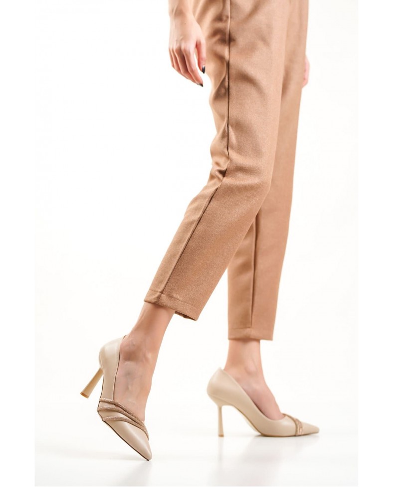 Nude Taşlı Kadın Ayakkabı TR08MS14C