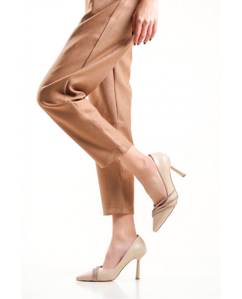 Nude Taşlı Kadın Ayakkabı TR08MS14C