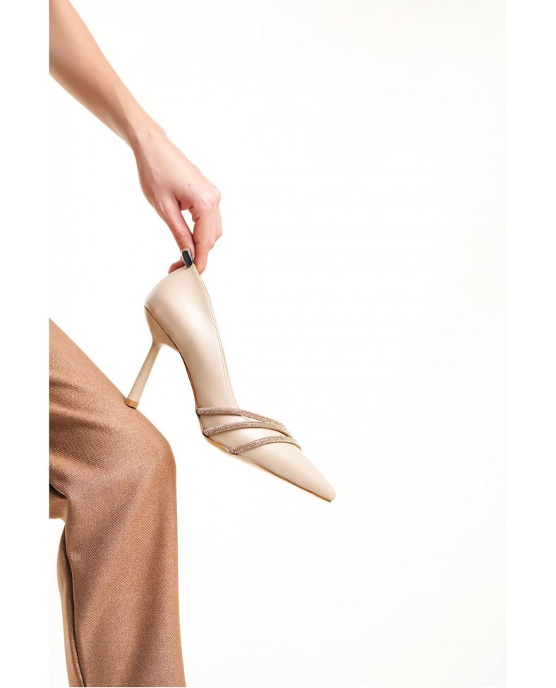 Nude Taşlı Kadın Ayakkabı TR08MS14C