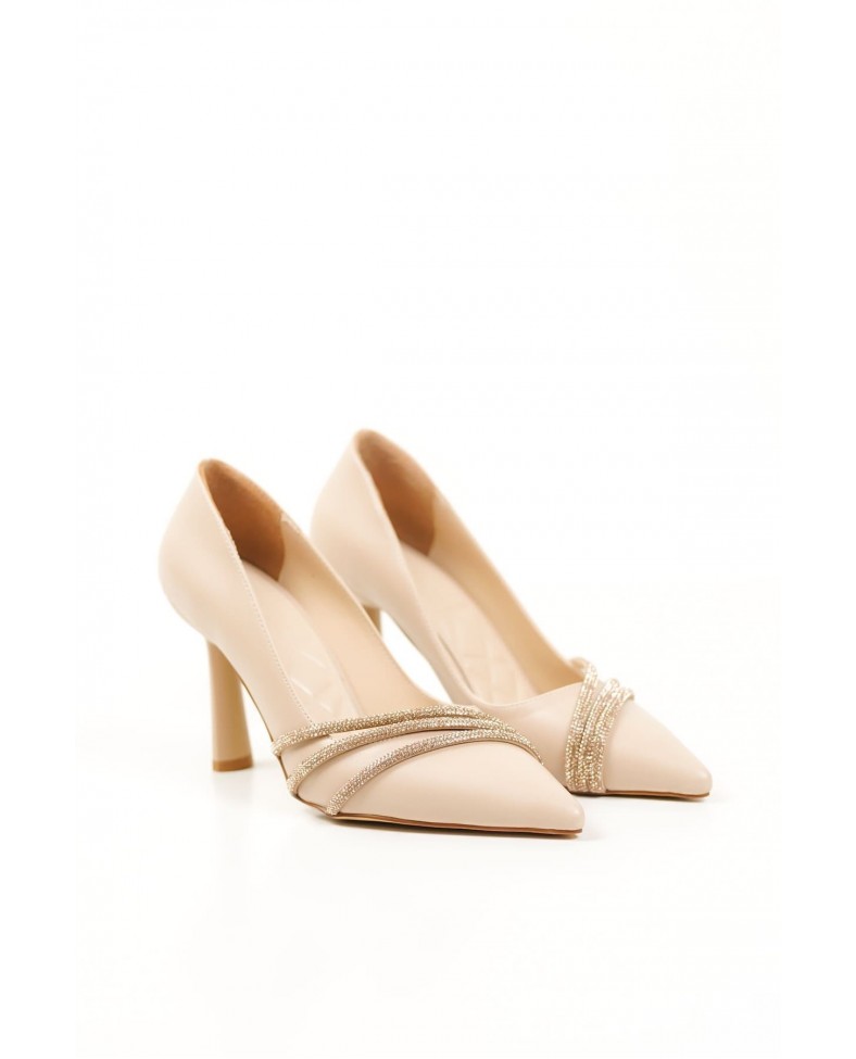 Nude Taşlı Kadın Ayakkabı TR08MS14C