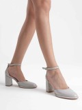 Gri Rugan Kadın Topuklu Ayakkabı TR18MS04D