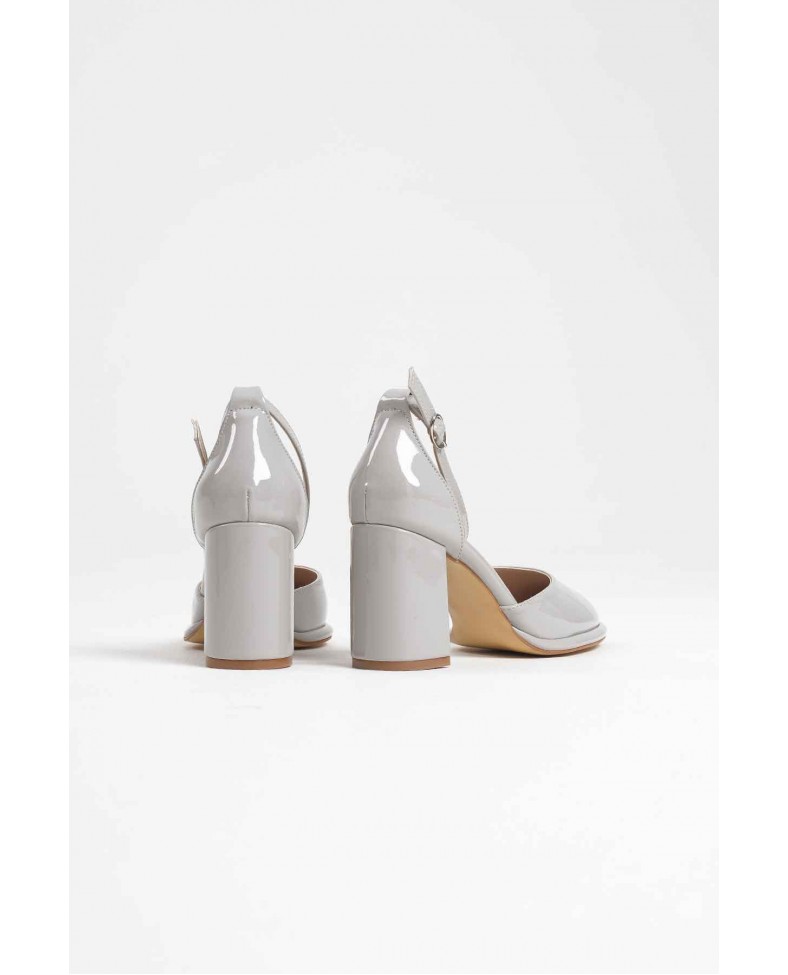 Gri Rugan Kadın Topuklu Ayakkabı TR18MS04D