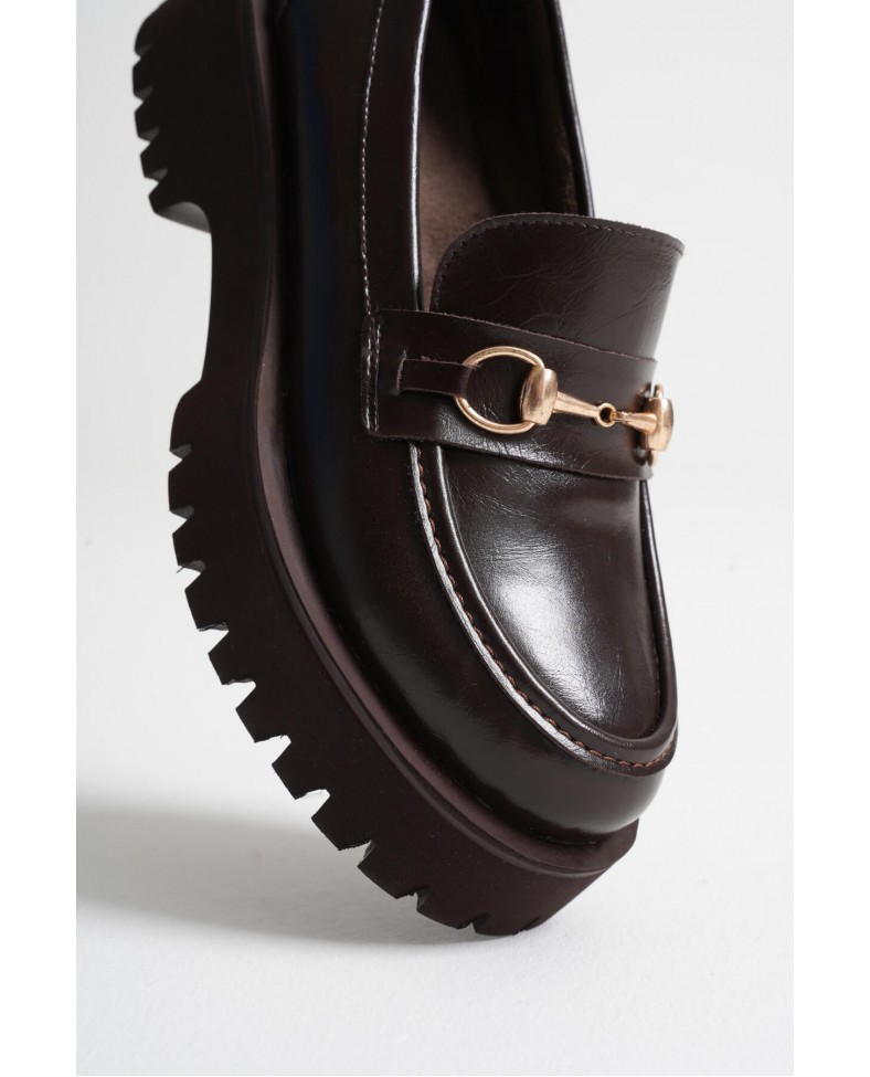 Toka Detaylı Acı Kahve Günlük Loafer Ayakkabı TR10MS04B