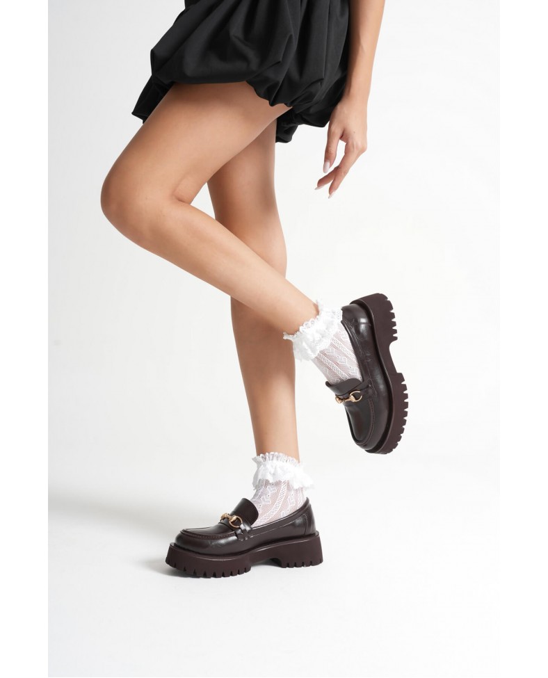 Toka Detaylı Acı Kahve Günlük Loafer Ayakkabı TR10MS04B