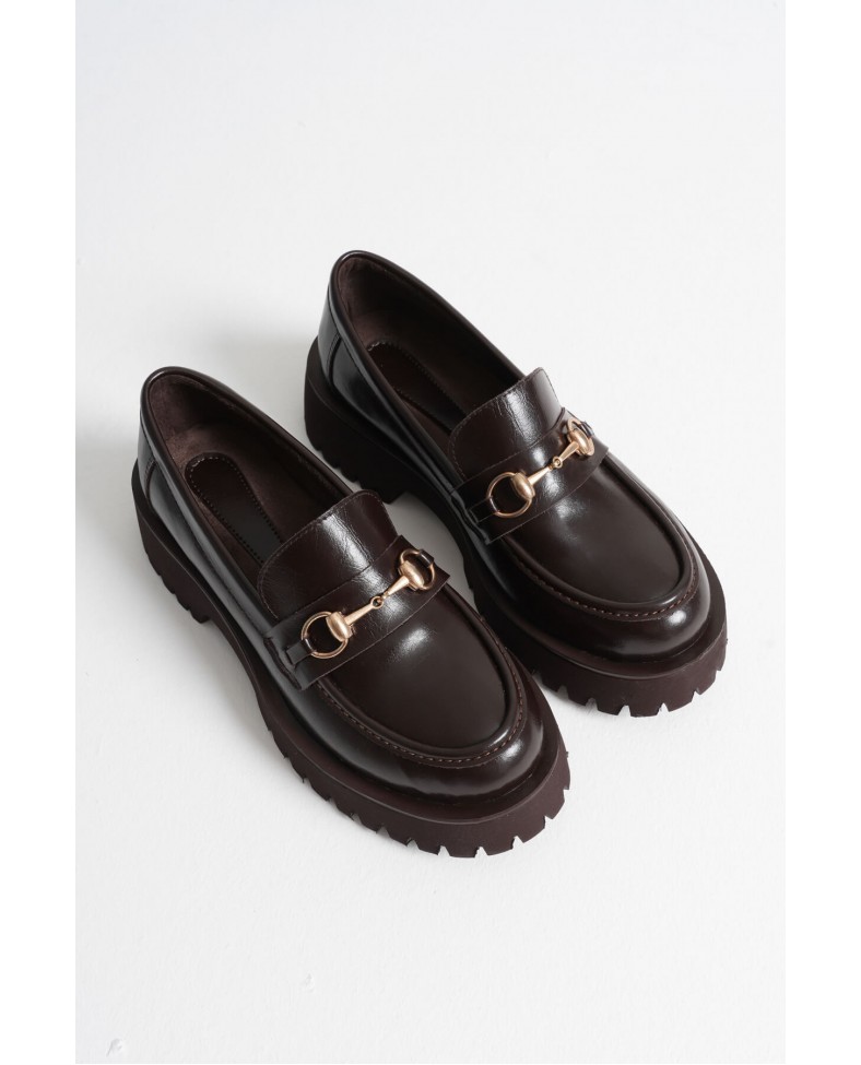 Toka Detaylı Acı Kahve Günlük Loafer Ayakkabı TR10MS04B