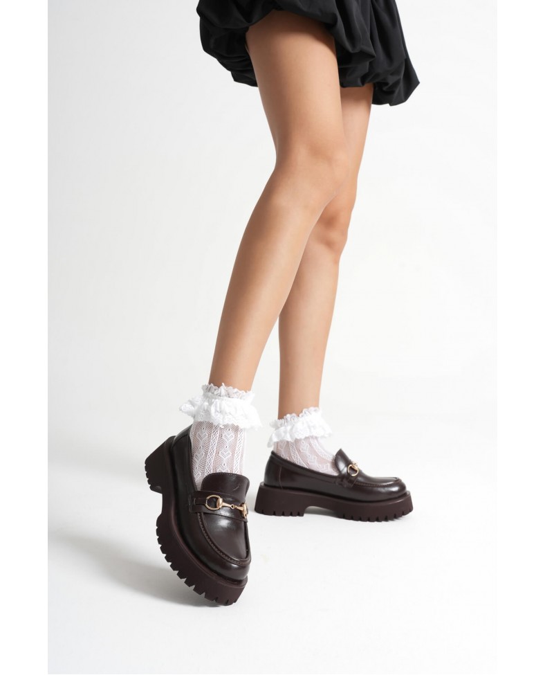 Toka Detaylı Acı Kahve Günlük Loafer Ayakkabı TR10MS04B