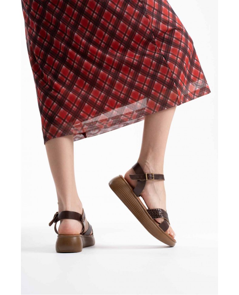 Acı Kahve Hakiki Deri Sandalet TR31MY58K Somersan Giyim | Kadın, Erkek ve Çocuk Moda