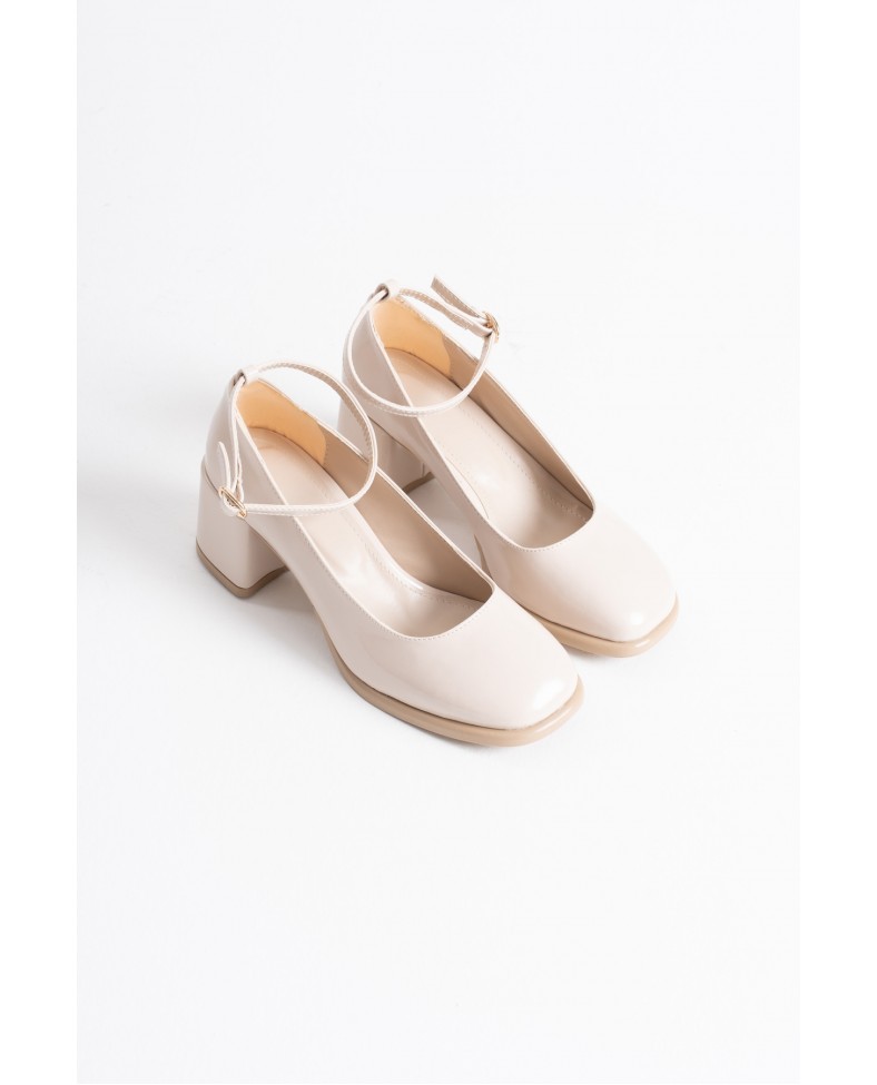 Bej Rugan Kadın Topuklu Ayakkabı TR02MS01D