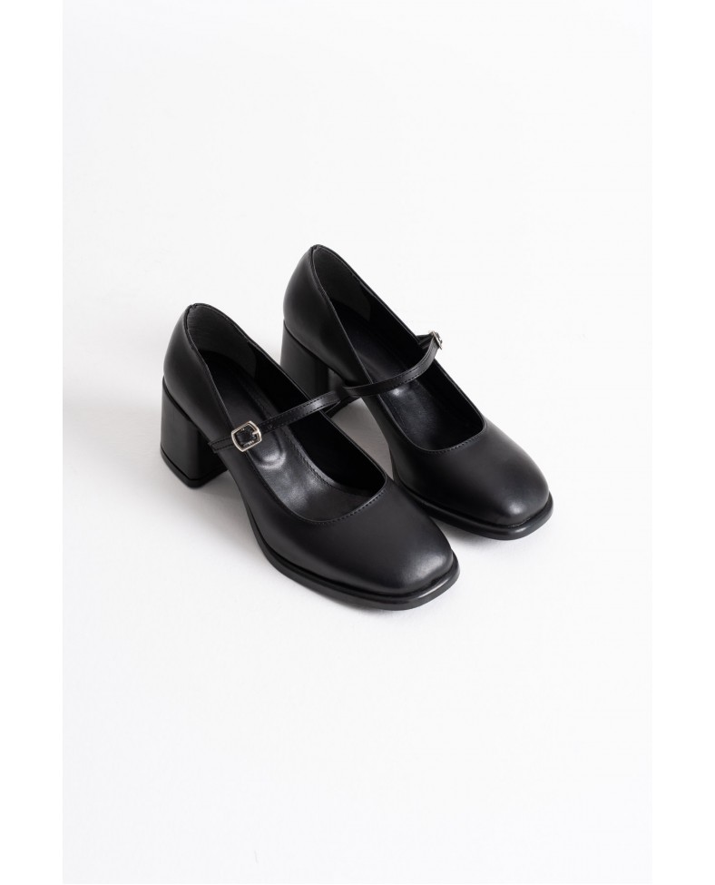 Siyah Cilt Kadın Topuklu Ayakkabı TR02MS02A