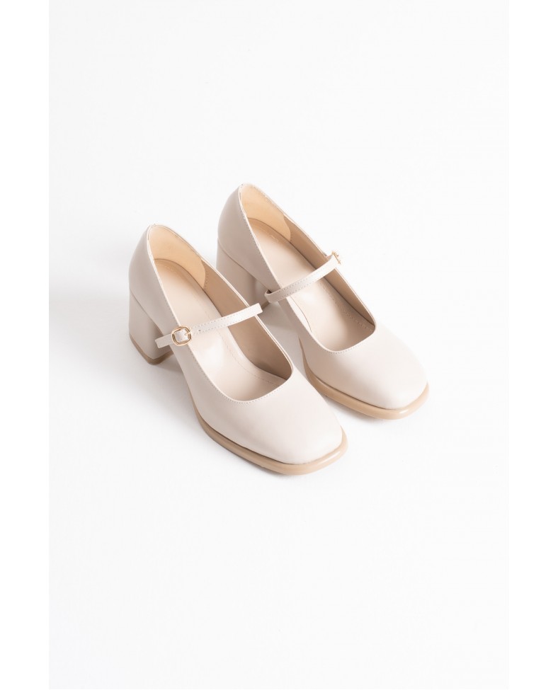 Bej Rugan Kadın Topuklu Ayakkabı TR02MS02B