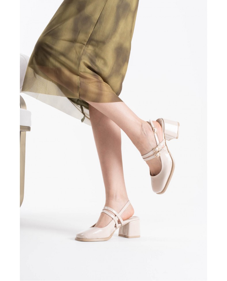 Bej Rugan Kadın Topuklu Ayakkabı TR02MS03B