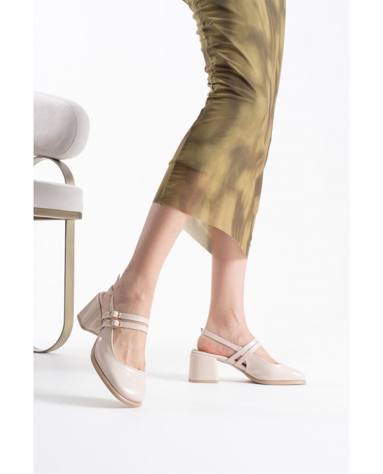 Bej Rugan Kadın Topuklu Ayakkabı TR02MS03B